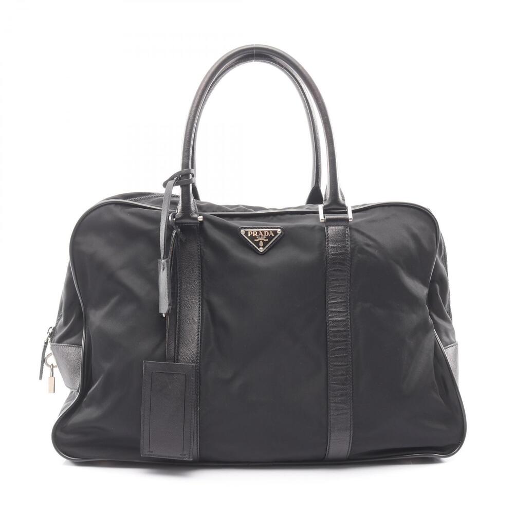Prada VIAGGIO Boston Bag Leather Black